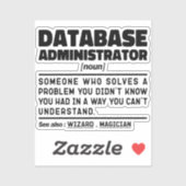 Databasebeheerder Zelfstandig naamwoord Coole Werk Sticker (Vel)