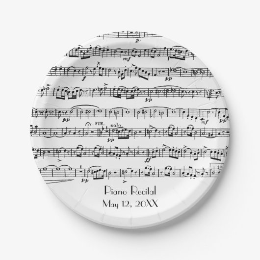 Datablad Music for Piano Overweging Papieren Bordje (Voorkant)