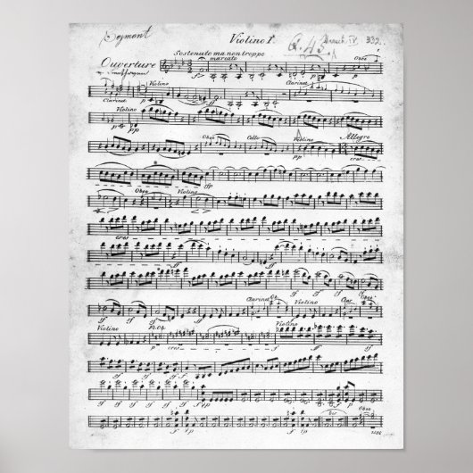 Datablad Music for the Overture to 'Egmont' Poster (Voorkant)