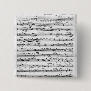 Datablad Music for the Overture to 'Egmont' Vierkante Button 5,1 Cm