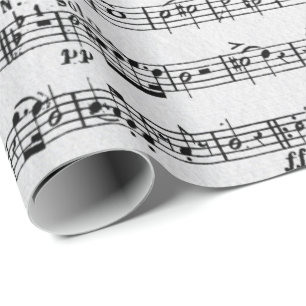 Datablad Music on Whitewash-out hout Cadeaupapier