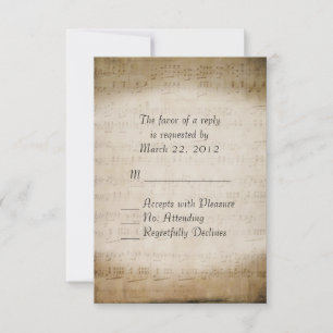 Datablad Music RSVP voor Matching Wedding Invites
