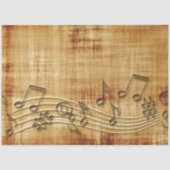 Datablad Music Rustic Gold Background-decoupage Tissuepapier (Voorkant)