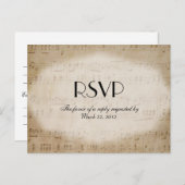 Datablad Music Theme RSVP-keuzen Uitnodiging Briefkaart (Voorkant / Achterkant)