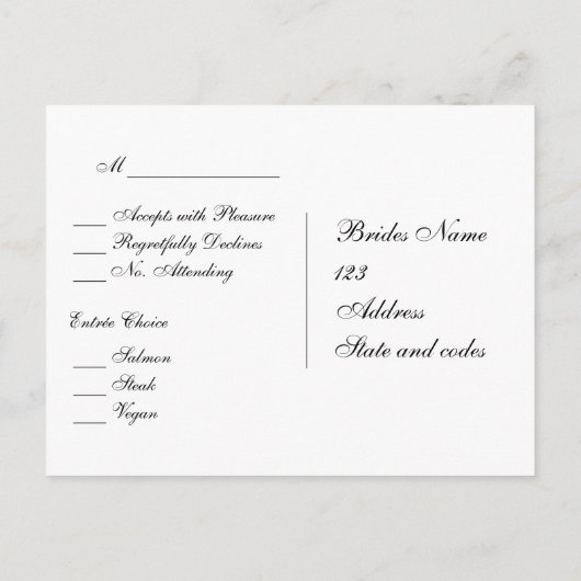 Datablad Music Theme RSVP-keuzen Uitnodiging Briefkaart (Achterkant)