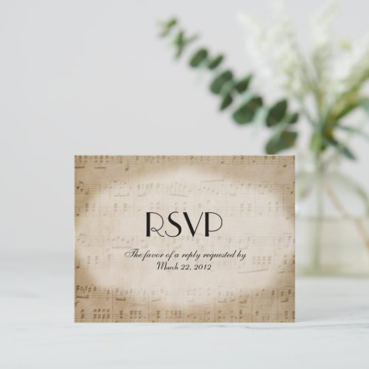 Datablad Music Theme RSVP-keuzen Uitnodiging Briefkaart (Staand voorkant)