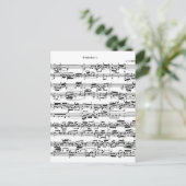 Datablad Muziek naar Bach Briefkaart (Staand voorkant)