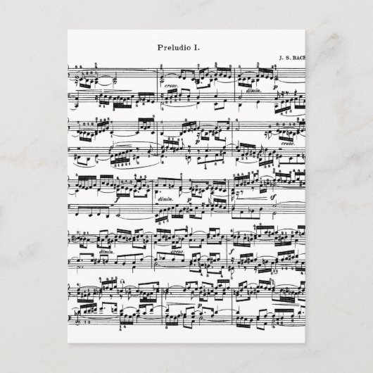 Datablad Muziek naar Bach Briefkaart (Voorkant)