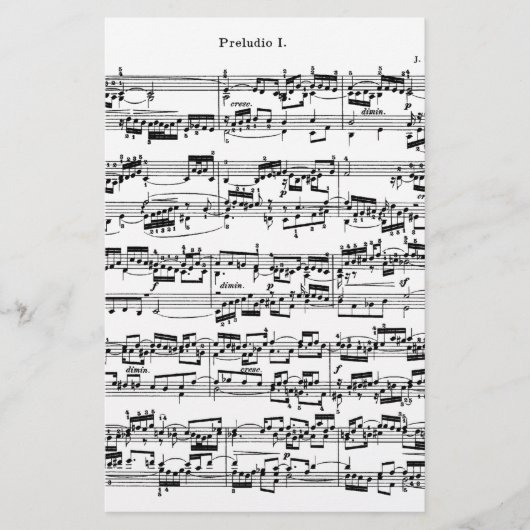 Datablad Muziek naar Bach Briefpapier (Voorkant)