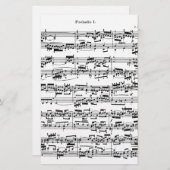 Datablad Muziek naar Bach Briefpapier (Voorkant / Achterkant)