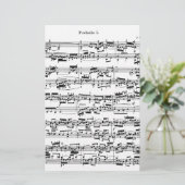 Datablad Muziek naar Bach Briefpapier (Staand voorkant)