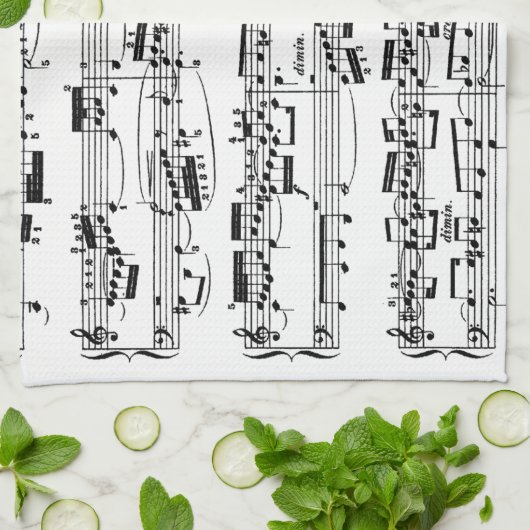 Datablad Muziek naar Bach Theedoek (Gevouwen)