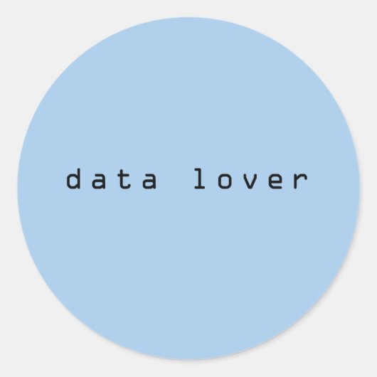 Dataliefhebber, ik hou van data ronde sticker (Voorkant)