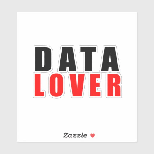 Dataliefhebber, ik hou van data sticker (Vel)