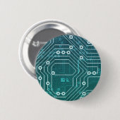 Datanetwerk circuitbord ronde button 5,7 cm (Voorkant /achterkant)