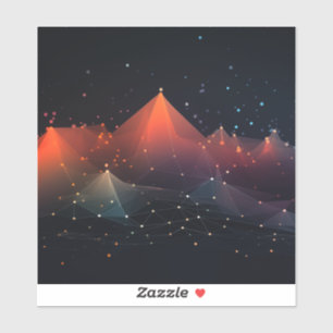 Datapunten met pieken op zwart sticker