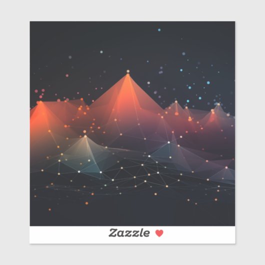 Datapunten met pieken op zwart sticker (Vel)