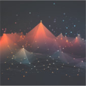 Datapunten met pieken op zwart sticker (Voorkant)