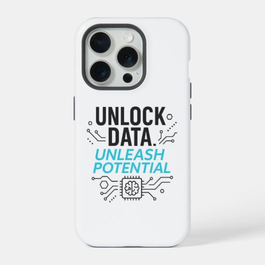 Datarevolutie: Abstracte AI potentiële matrixtechn iPhone Hoesje (Achterkant)
