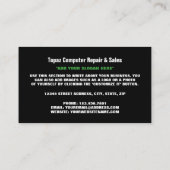 Datascherm, informatietechnologie, computer visitekaartje (Achterkant)