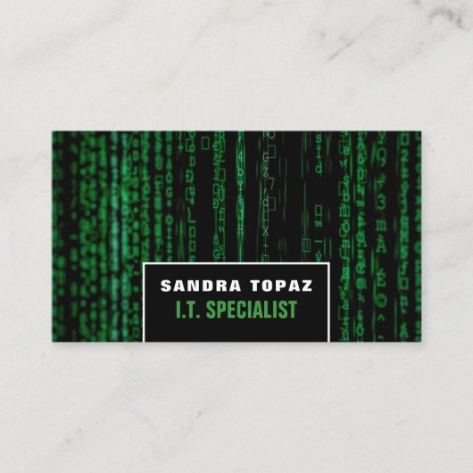 Datascherm, informatietechnologie, computer visitekaartje (Voorkant)