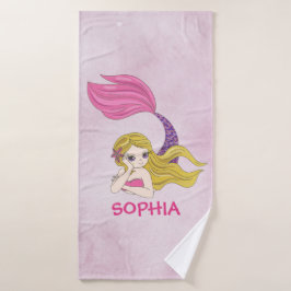 Dataset Mermaid Design Bath Bad Handdoek