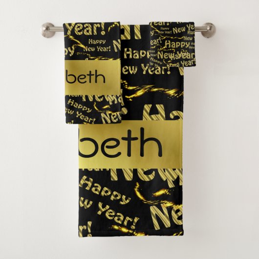 Dataset, vakantie, set, gelukkig nieuw jaar bad handdoek (Insitu)
