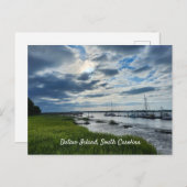 Dataw Island, Beaufort, Zuid-Carolina moerasboten Briefkaart (Voorkant / Achterkant)