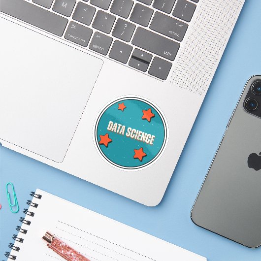 Datawetenschap Sticker (Laptop met iPhone)