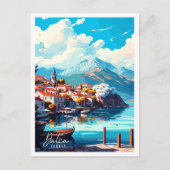 Datca Turkije vintage reisillustratie Briefkaart (Voorkant)