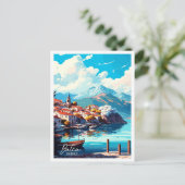 Datca Turkije vintage reisillustratie Briefkaart (Staand voorkant)