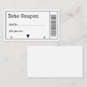 Date Coupon Notitiekaartje (Voorkant / Achterkant)