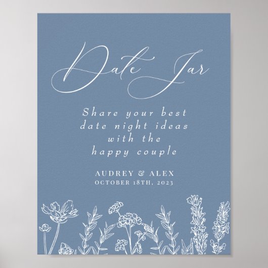 Date Jar Bruidsboeket Bruiloft Periwinkle Poster (Voorkant)