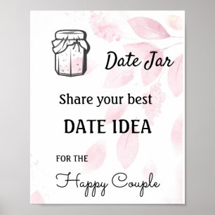 Date Jar - Roze Waterverf Poster