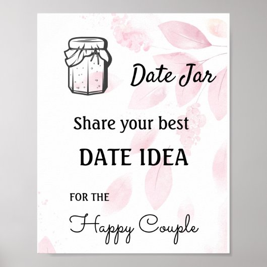 Date Jar - Roze Waterverf Poster (Voorkant)