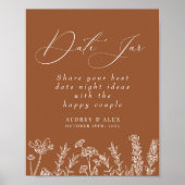 Date Jar Verbrande Sinaasappel Wilde Bloem Bruidsd Poster (Voorkant)
