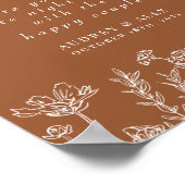 Date Jar Verbrande Sinaasappel Wilde Bloem Bruilof Poster (Hoek)