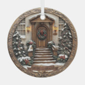 (date&name) mooi gebeeldhouwd/3D-look Glas Ornament (Voorkant)