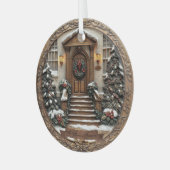 (date&name) mooi gebeeldhouwd/3D-look Glas Ornament (Voorkant links)