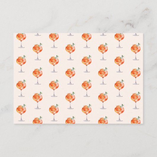 Date Night Aperol Spritz Vrijgezellenfeest Informatiekaartje (Achterkant)