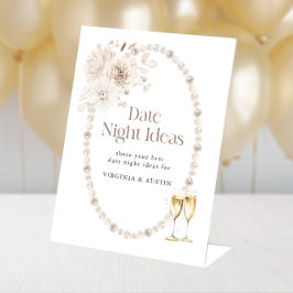 Date Night Bruiloft Feest Sign Reclamebord Met Voetstuk