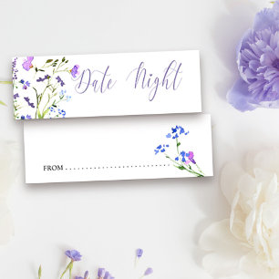 Date Night Idea Paarse Wildflower Advice Kaart