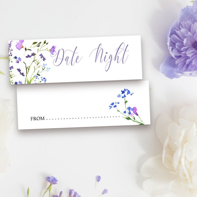 Date Night Idea Paarse Wildflower Advice Kaart (Date Night Idea Cards from my Purple Wildflower Collection. Date Night Jar available separately )