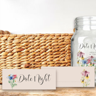 Date Night Idea Wildflower Charm Botanical Card Mini Visitekaartjes
