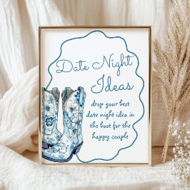 Date Night Ideas Chinoiserie Boots Vrijgezellenfee Poster