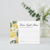 Date Night Ideas Main Squeeze Vrijgezellenfeest Informatiekaartje (Staand voorkant)