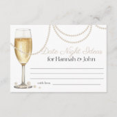 Date Night Ideas Parels Prosecco Vrijgezellenfeest Informatiekaartje (Voorkant)