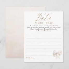 Date Night Ideas Whimsical Bow Bridal Shower Game Informatiekaartje