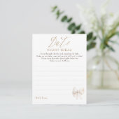 Date Night Ideas Whimsical Bow Bridal Shower Game Informatiekaartje (Staand voorkant)