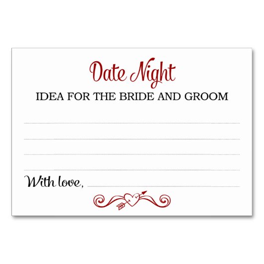Date Night Idee Kaarten (Voorkant)